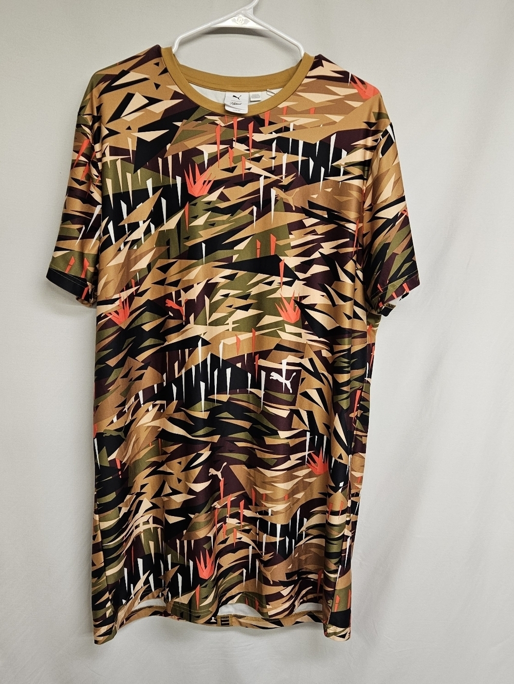 PUMA X Naturel Shirt Adult Mens Large Naturel Tech Short Sleeve Neo Cubist Aop